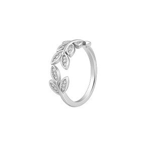 GIVA 925 Silver Anushka Sharma Zircon Leaf Ring, Adjustable | Gifts for Girlfriend, Gifts for Women and Girls | With Cer