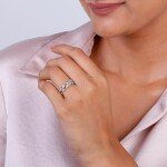 GIVA 925 Silver Anushka Sharma Zircon Leaf Ring, Adjustable | Gifts for Girlfriend, Gifts for Women and Girls | With Cer