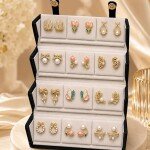 Shining Diva Fashion 12 Pairs Set Earrings for Women Girls with Stylish Organizer Box