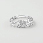 GIVA 925 Silver Anushka Sharma Zircon Leaf Ring, Adjustable | Gifts for Girlfriend, Gifts for Women and Girls | With Cer
