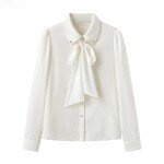 Scarf-detail cotton shirt