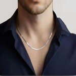 Antitarnishi 22 Inch Men’s Stainless Steel Chain Necklace 3mm Non Tarnish Waterproof Hypoallergenic Silver Chain for Men