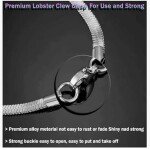 Antitarnishi 22 Inch Men’s Stainless Steel Chain Necklace 3mm Non Tarnish Waterproof Hypoallergenic Silver Chain for Men