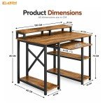 Klaxon Computer Table for Home Office with Keyboard Tray and Monitor Stand, Engineered Wood Study Table and Gaming Desk