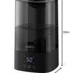 Rosekm Automatic Humidifiers for Bedroom Large Room, 4.5L Cool Mist Ultrasonic Humidifier for Home & Plant with Timer &