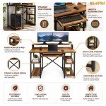 Klaxon Computer Table for Home Office with Keyboard Tray and Monitor Stand, Engineered Wood Study Table and Gaming Desk